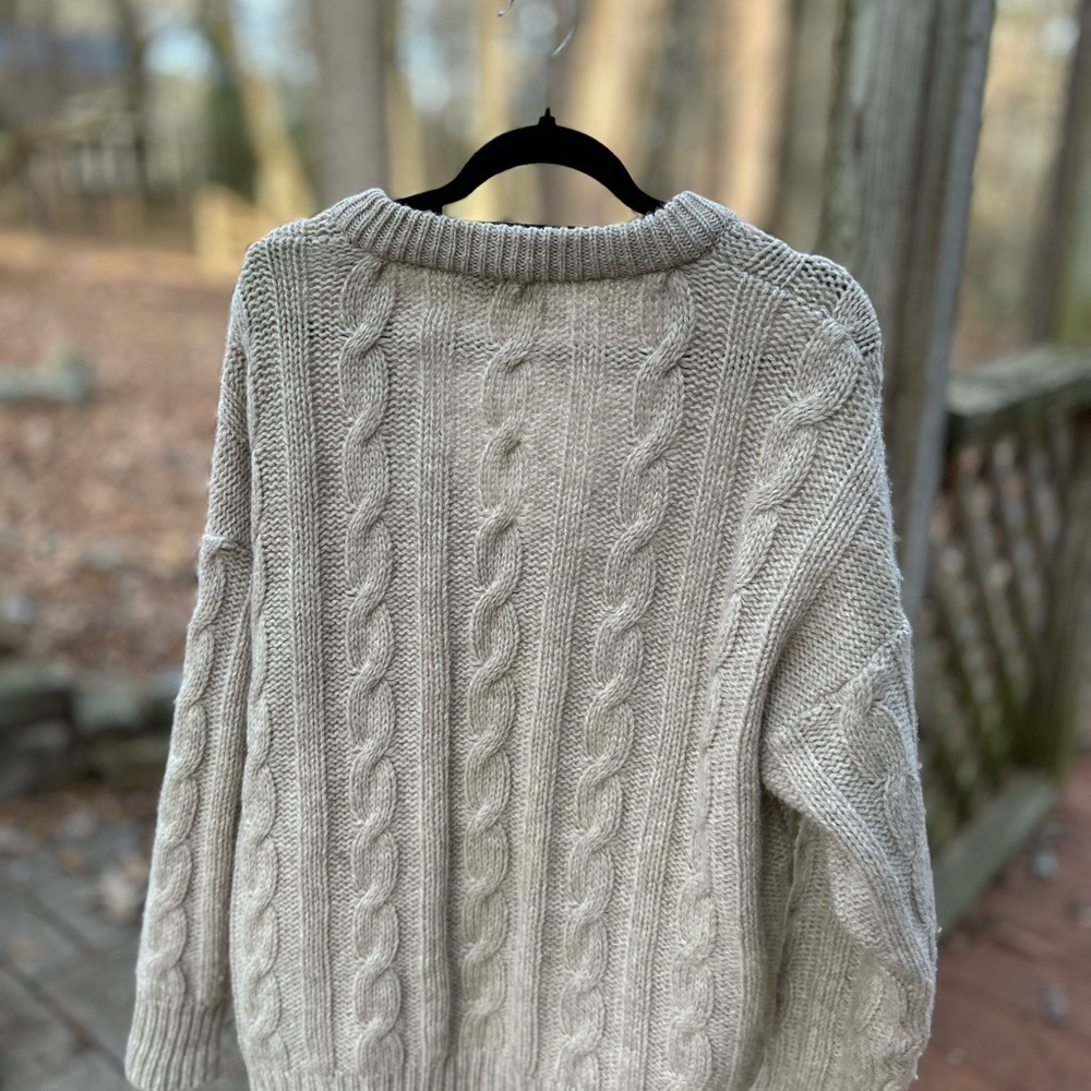 Vintage wool Men's Cream Sweater xl - Picture 5 of 10